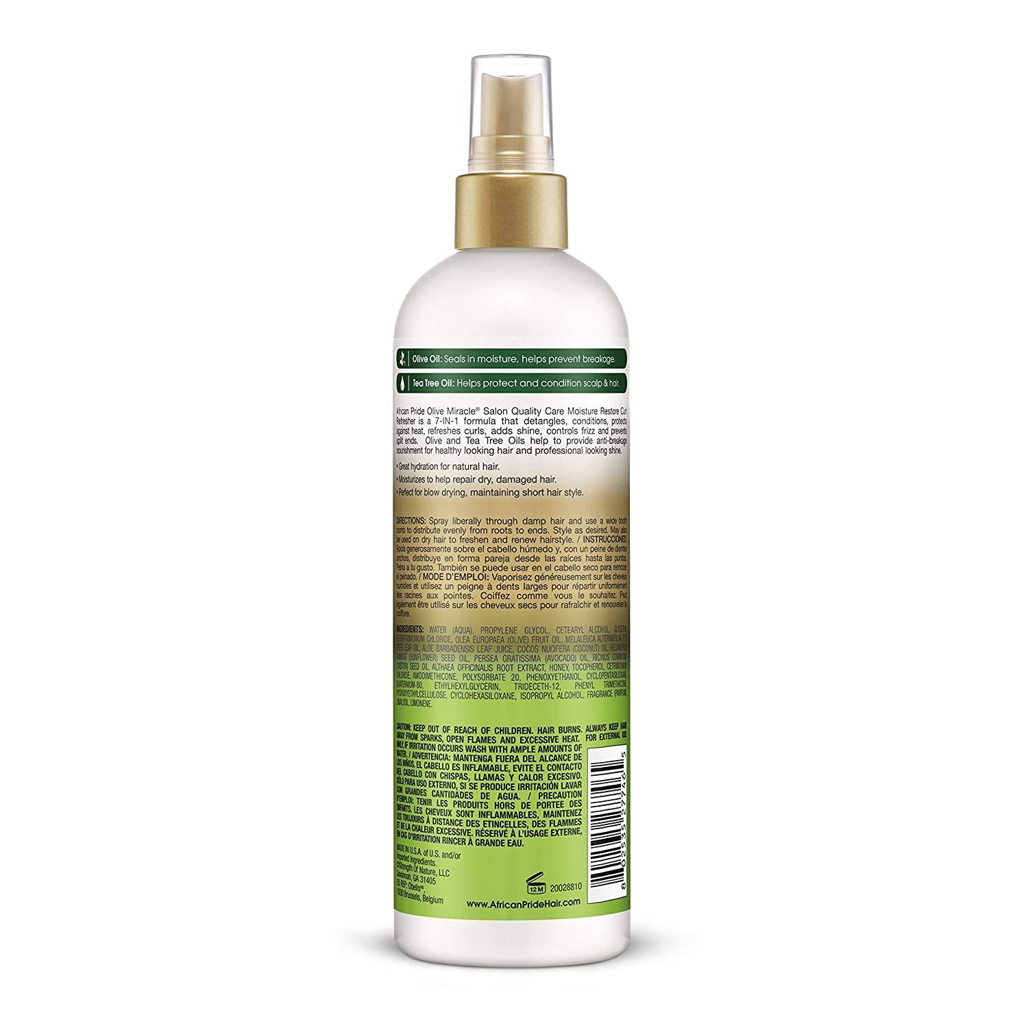 African Pride Olive Miracle 7-IN-1 Leave-In Moisture Hair Curl Refresher 12 oz