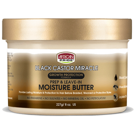 African Pride Black Castor Miracle Prep & Leave-In Moisture Butter 8oz