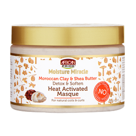 African Pride Moisture Miracle Moroccan Clay & Shea Butter Heat Activated Masque 12oz