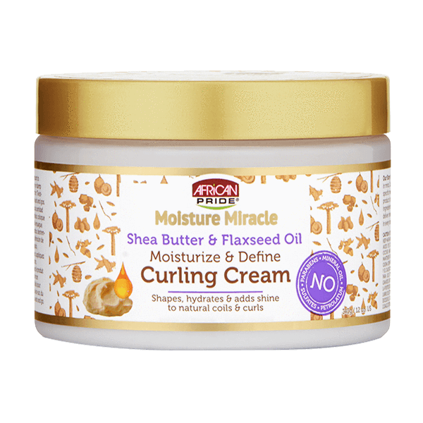African Pride Moisture Miracle Shea Butter & Flaxseed Oil Curling Cream 12oz